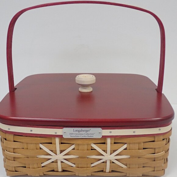2009 Christmas Collection Longaberger Snowflake Cookie basket - Picture 1 of 9